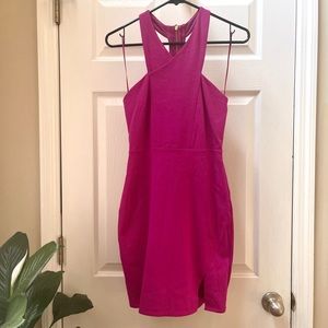 Express dress Hot Pink Bodycon with cutouts at back and exposed zipper. Size 2